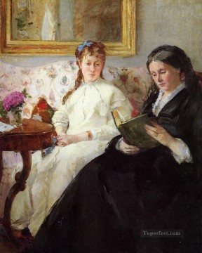  Berthe Lienzo - Madre y hermana de la artista Berthe Morisot